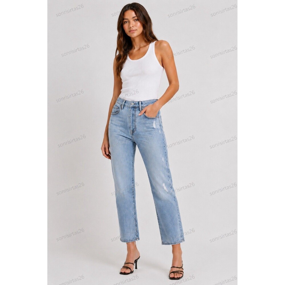 Agolde Parker Straight Leg Jeans Size 23 Vintage Light Wash High Rise Denim 90s